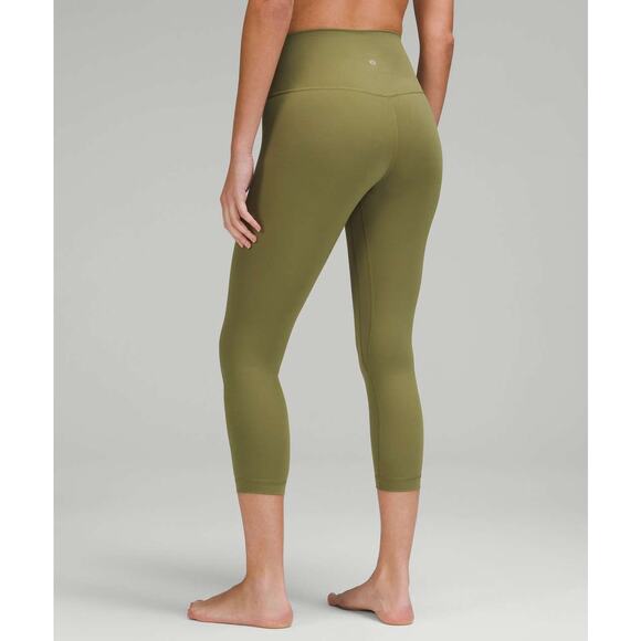Lululemon Align High‑Rise Crop 23” Nulu Size 4 Bronze Green - Picture 6 of 7
